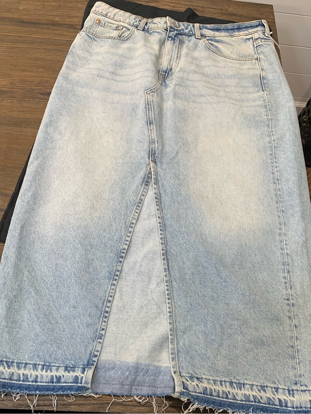 Denim maxi skirt